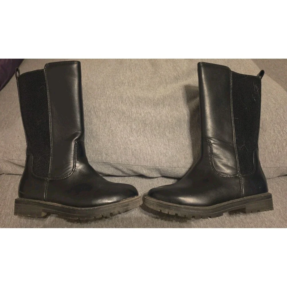 Wonder Nation Toddler Girls Tall Boot-Black-Size 13